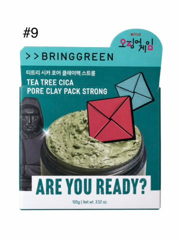 Bring Green x Squid Game Tea Tree Cica Pore Clay Pack Strong #9 - front box packaging