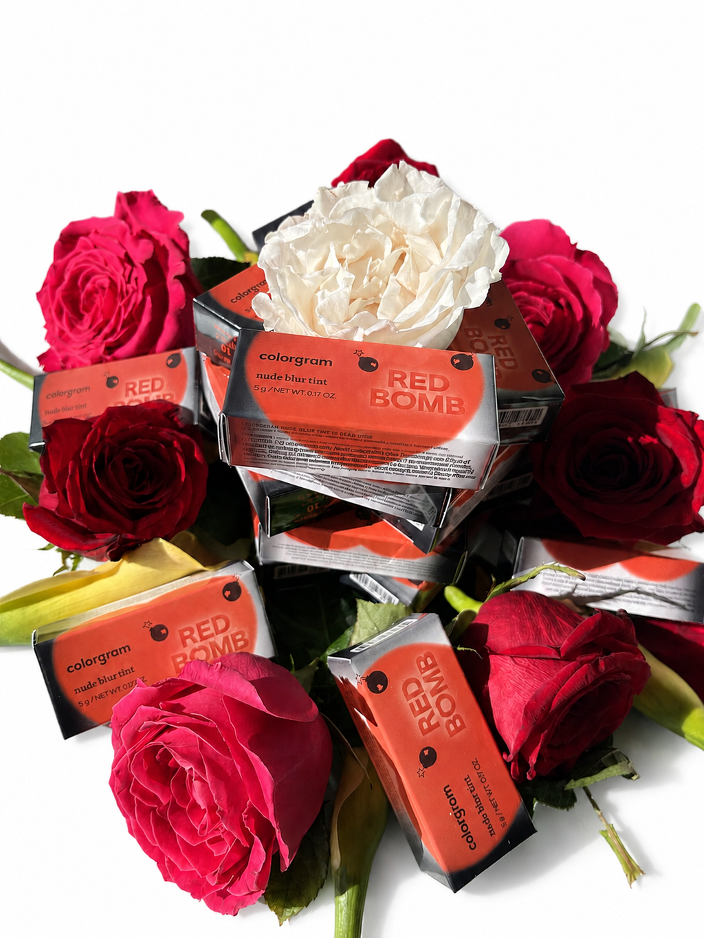 Colorgram Nude Blur Tint #11 Red Bomb - lifestyle with roses