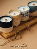 Soy candles in ceramic vessels