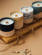 Soy candles in ceramic vessels