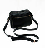Black leather crossbody bag