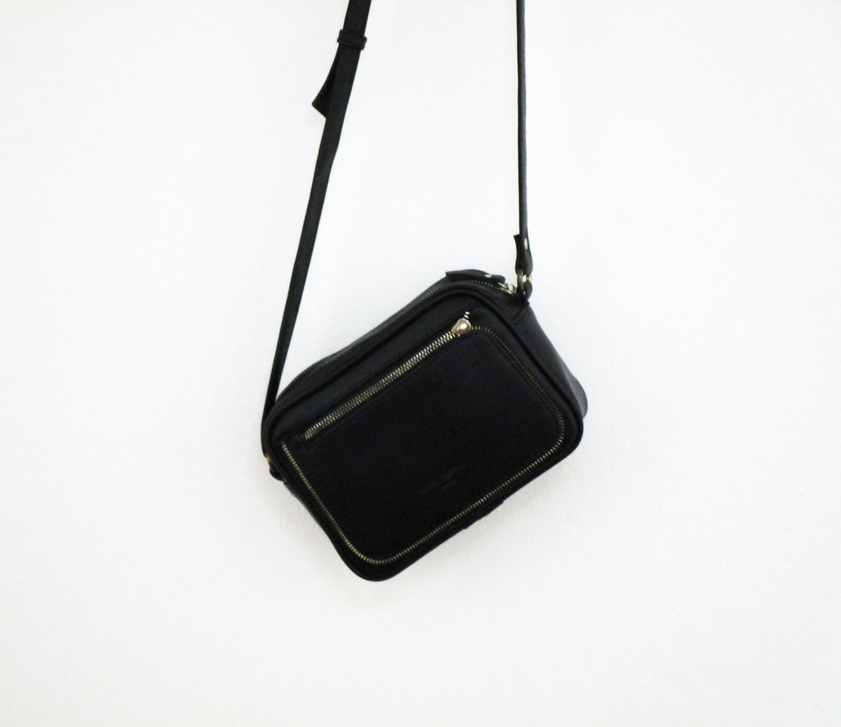 Black leather crossbody bag