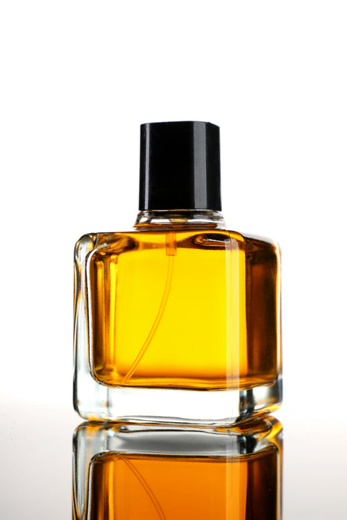 Amber eau de parfum bottle close-up