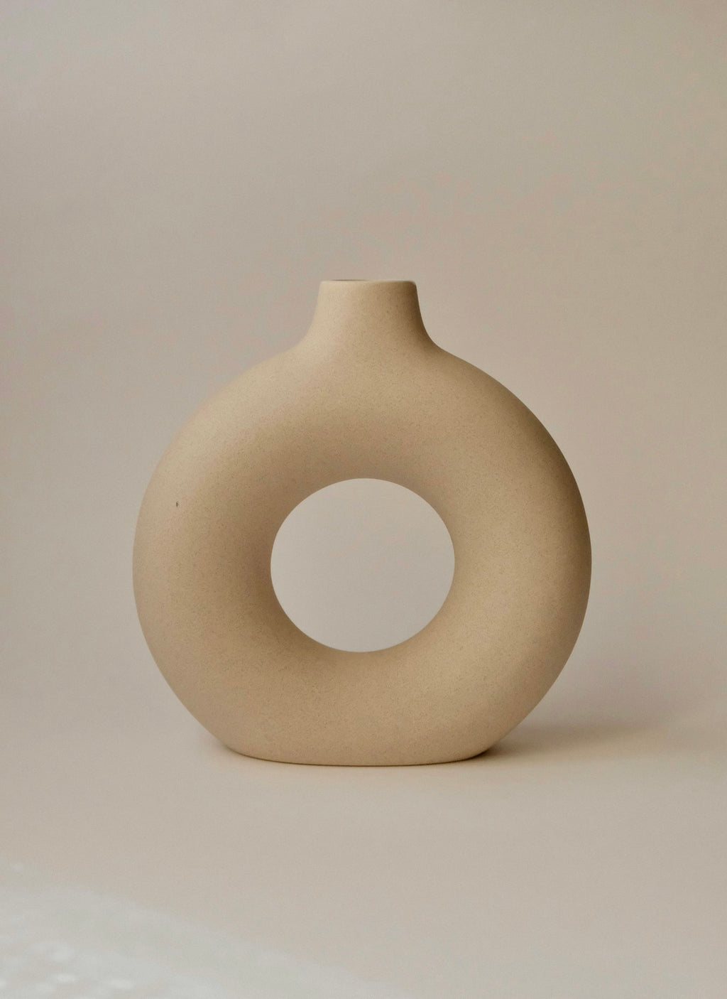 Matte ceramic donut vase