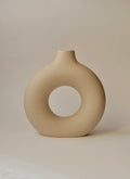 Matte ceramic donut vase