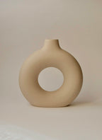 Matte ceramic donut vase