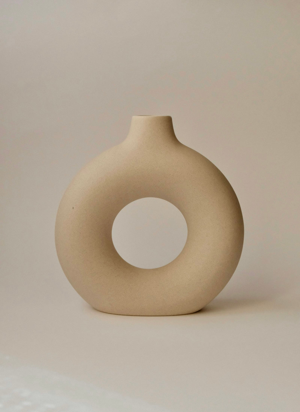 Matte ceramic donut vase
