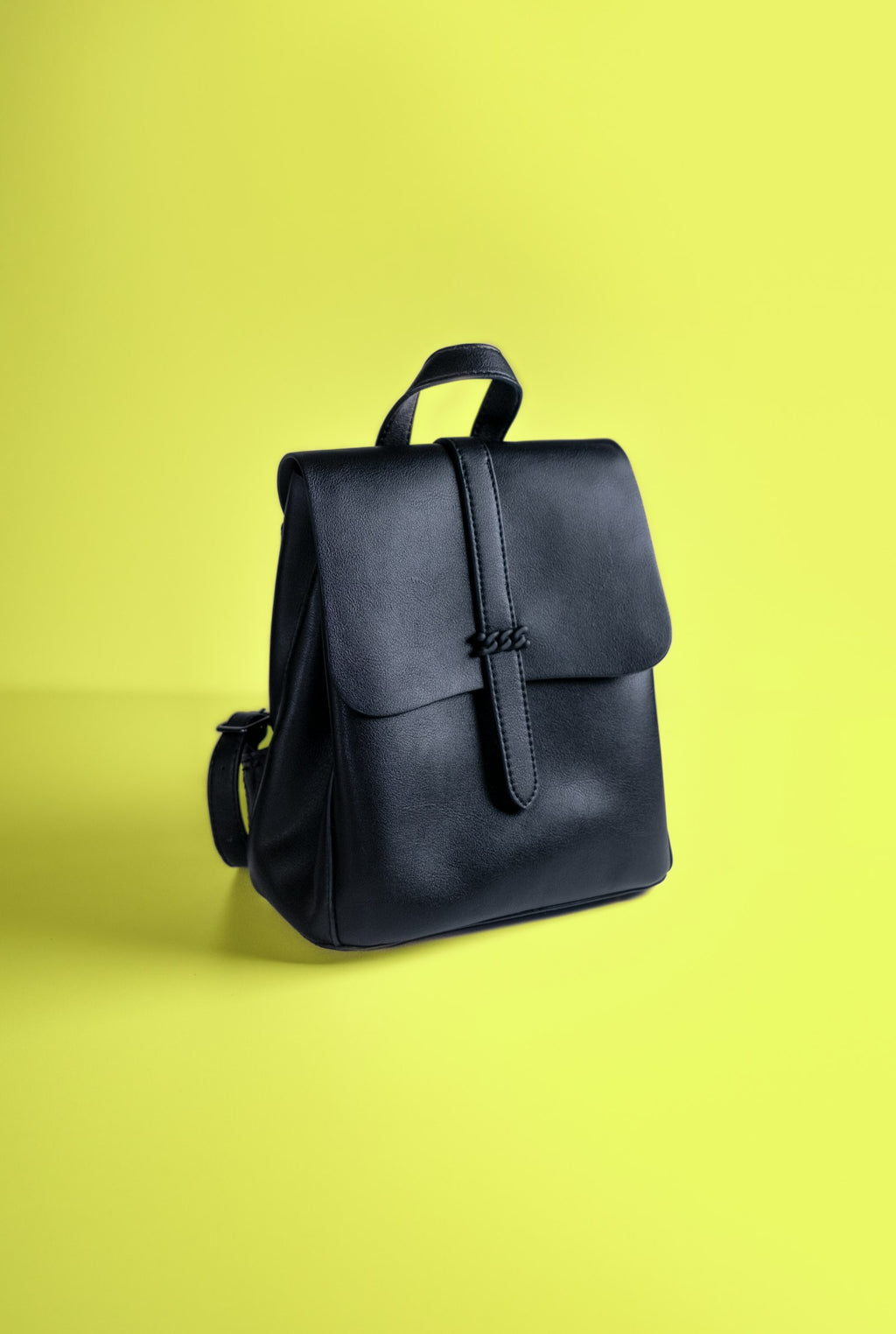 Navy mini leather backpack