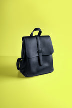 Navy mini leather backpack