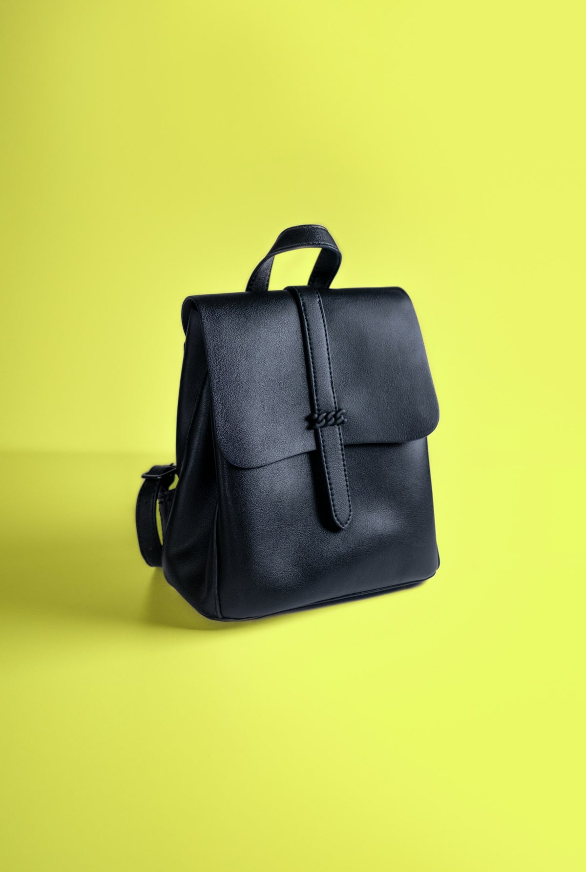 Navy mini leather backpack