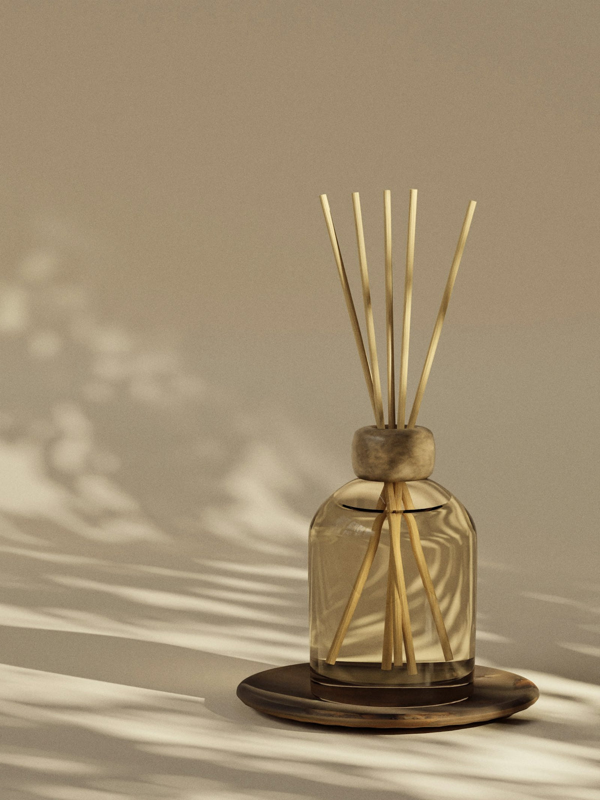 Reed diffuser in glass bottle