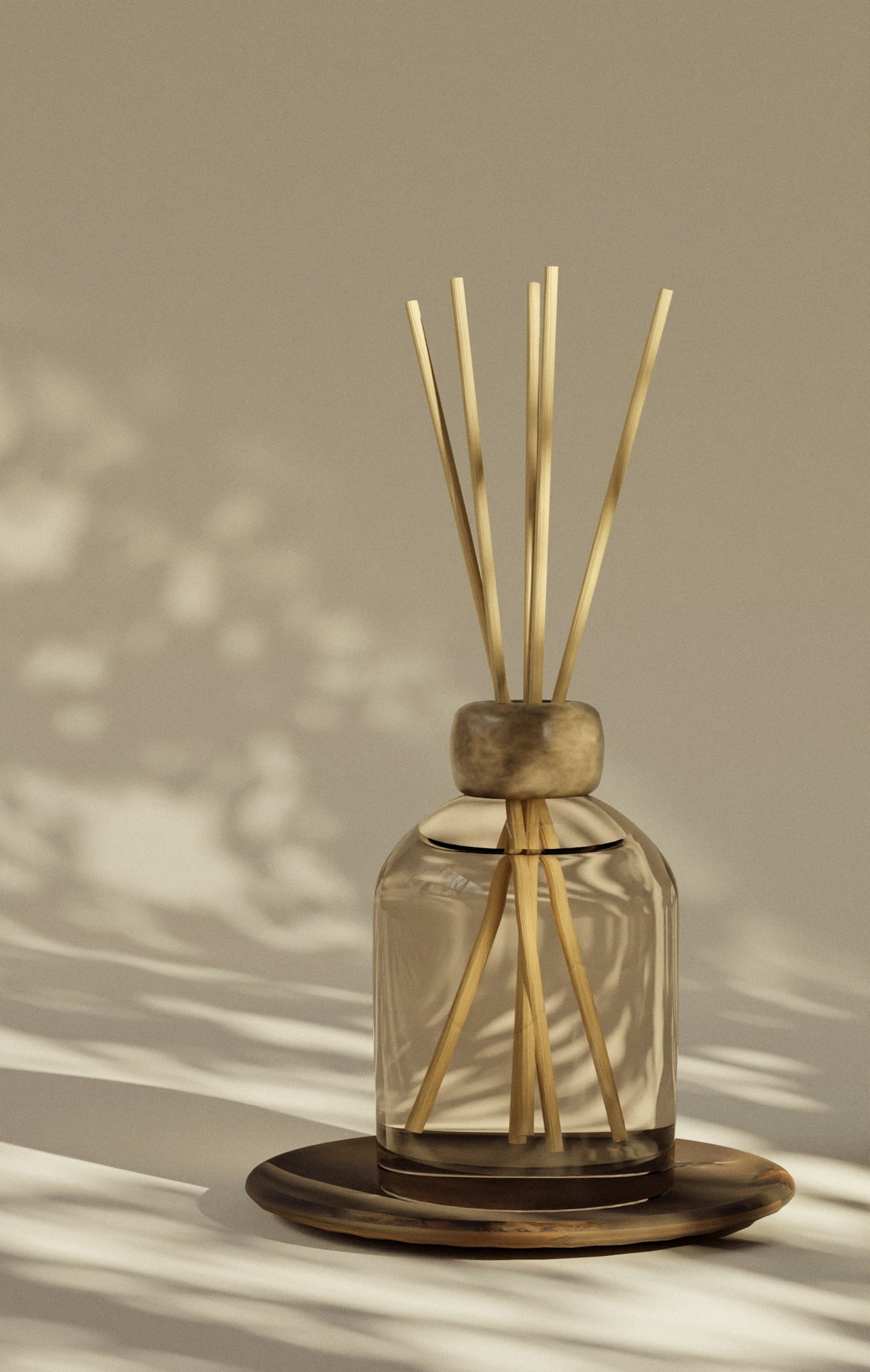 Reed diffuser in glass bottle