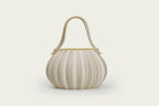 Pleated evening clutch in ivory